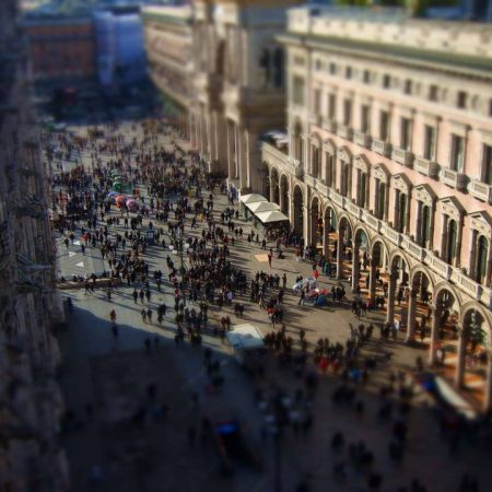 view over duomo square from rooftops